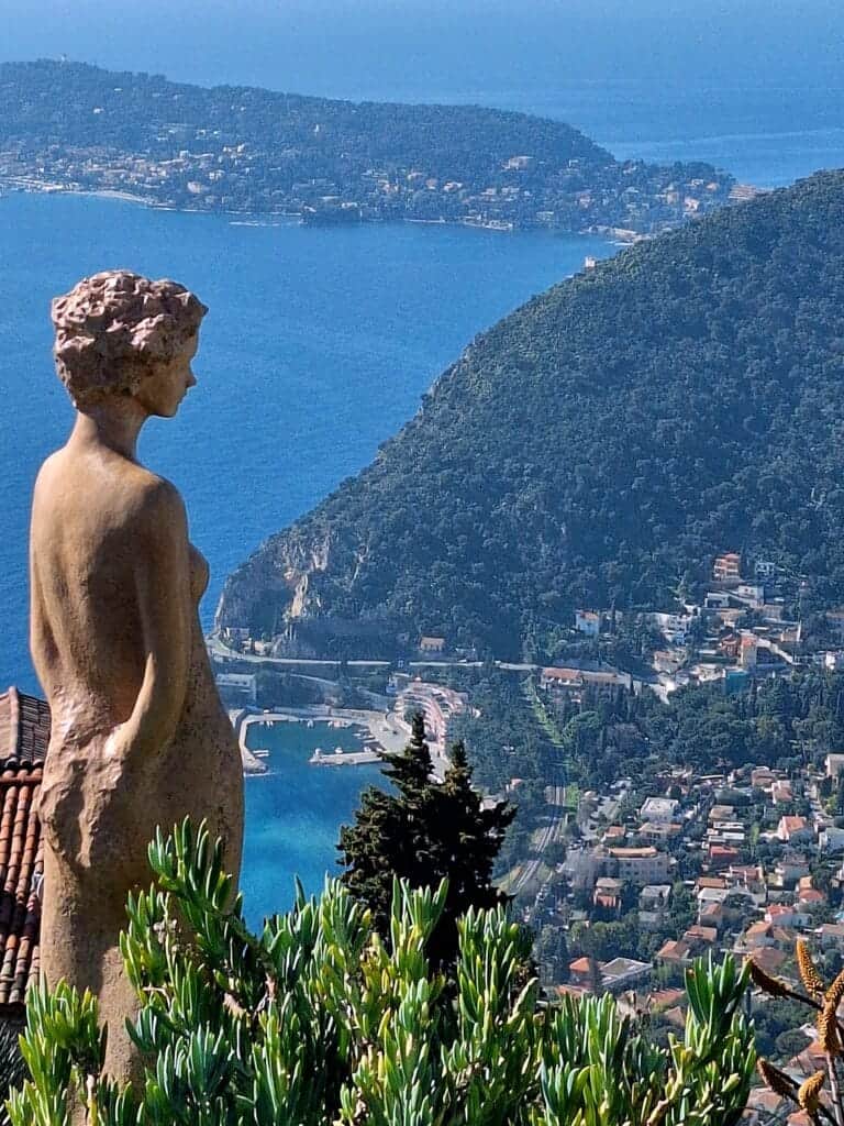 Statue found in the jardin in Eze with a stunning view