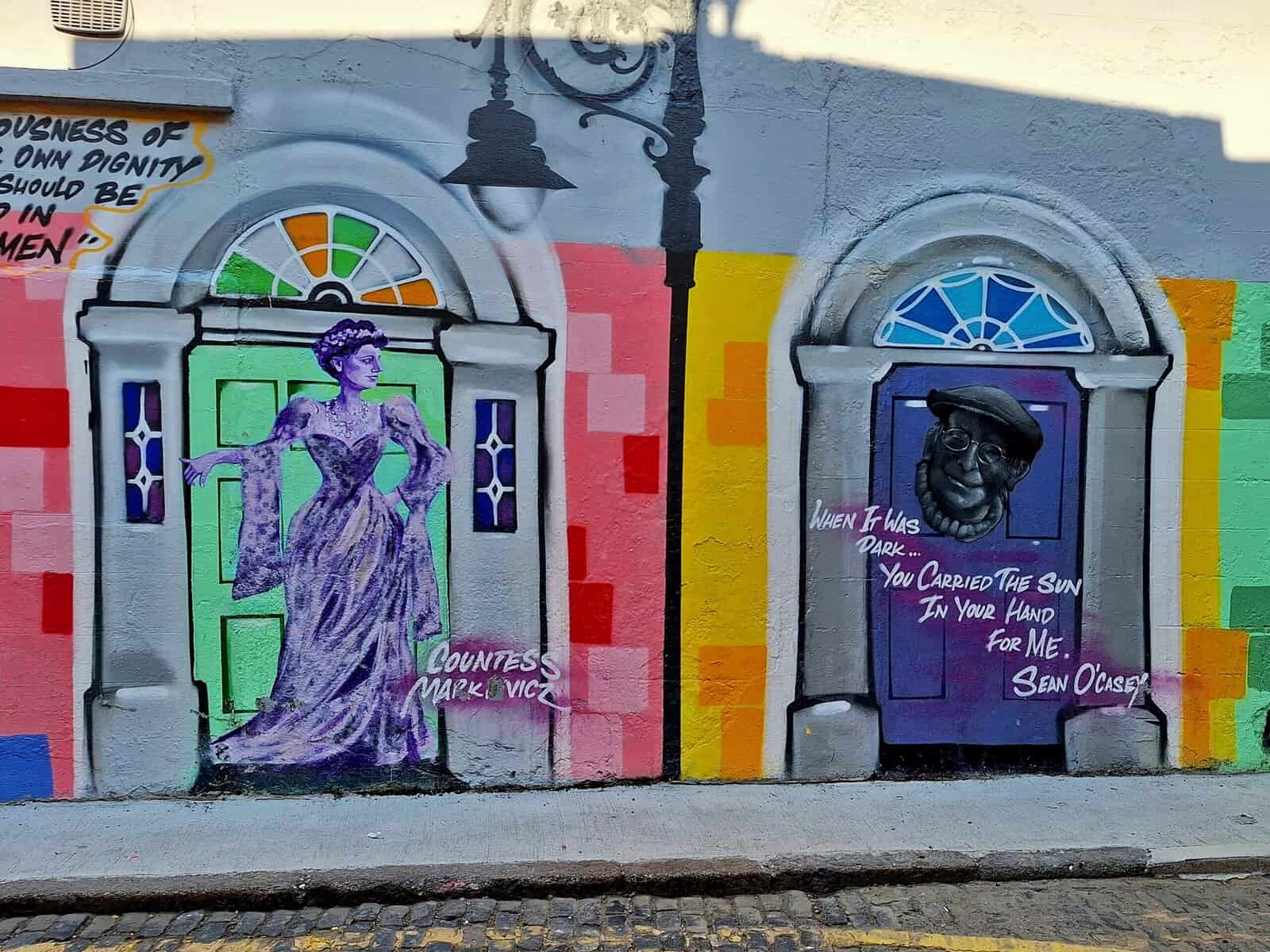 colourfull Streetart performed on doorways
