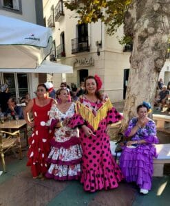an example of local life in Andalucia. Walking in traditional clothes