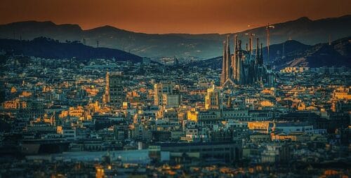 View of Barcelona in the late afternoon