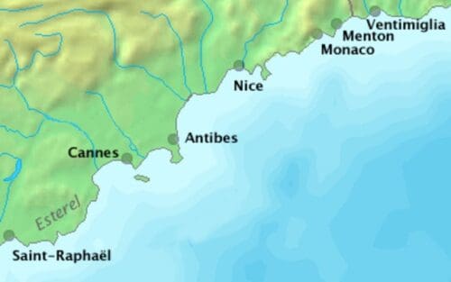 map of the french riviera