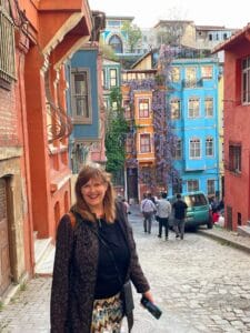 Me standing in a colourful street in Istanbul