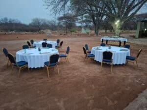 Open air dining in Abenab lodge