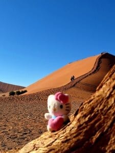 Dune 45 Namibia desert - with hello kitty 
