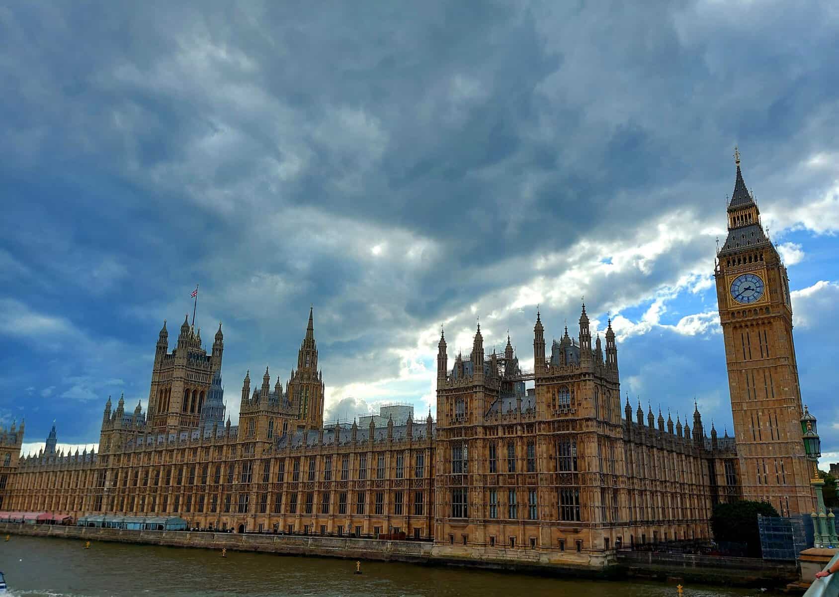 Big Ben view with dramatic clouds
